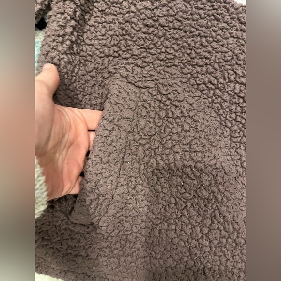 Cozy Sherpa Women Fleece Zip Up Jacket Stand Up Collar Fuzzy sweater Sz Large - Picture 2 of 3